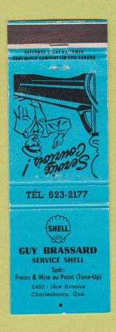 Matchbook Cover - Shell oil gas Guy Brassard Charlesbourg QC