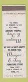 Matchbook Cover - Morgan Frey Furniture Store Funeral York PA