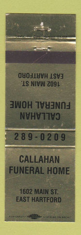 Matchbook Cover - Callahan Funeral Home East Hartford CT