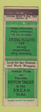 Matchbook Cover - Dutch Treat Bread Kalamazoo MI ADVANCE WEAR