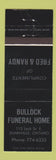 Matchbook Cover - Bullock Funeral Home Dunnville ON