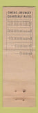 Matchbook Cover - Owens Brumley Funeral Fort Worth Bowie Wichita Falls TX WEAR