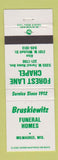 Matchbook Cover - Bruskiewitz Funeral Homes Milwaukee WI