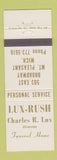 Matchbook Cover - Lux Rush Funeral Home Mount Pleasant MI