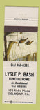 Matchbook Cover - Lysle Bash Funeral Home Delmont PA