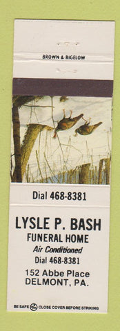 Matchbook Cover - Lysle Bash Funeral Home Delmont PA