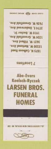 Matchbook Cover - Larsen Bros Funeral Home Milwaukee? WI