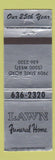 Matchbook Cover - Lawn Funeral Home WEAR