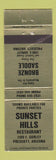 Matchbook Cover - Sunset Hills Restaurant Prescott AZ
