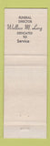Matchbook Cover - Long Funeral Home Oley PA