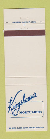 Matchbook Cover - Kriegshauser Mortuary Funeral St Louis MO