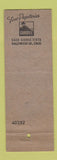 Matchbook Cover - Delta Delta Delta Fraternity Carmel Paper Hollywood CA WEAR