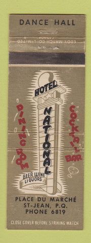 Matchbook Cover - Hotel National St Jean QC WEAR
