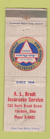 Matchbook Cover - AL Brodt Insurance Fairborn OH WEAR