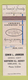 Matchbook Cover - Edwin Johnson Insurance Kirkland IL