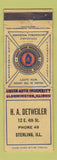 Matchbook Cover - HA Detweiler Insurance Sterling IL WEAR