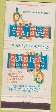 Matchbook Cover - Carnival Motor Inn Daytona Beach FL 30 Strike