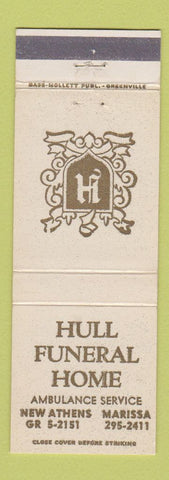 Matchbook Cover - Hull Funeral Home New Athens Marissa IL