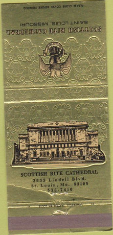 Matchbook Cover - Scottish Rite Cathedral St Louis MO CREASE 30 Strike