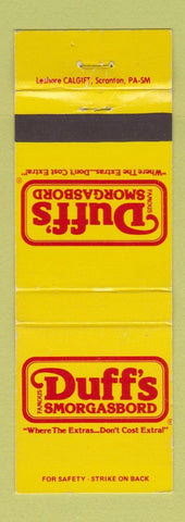 Matchbook Cover - Duff's Smorgasbord