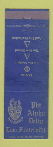 Matchbook Cover - Phi Alpha Delta Law Fraternity WEAR