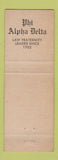 Matchbook Cover - Phi Alpha Delta Law Fraternity WEAR