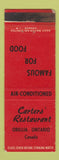 Matchbook Cover - Carters' Restaurant Orillia ON WEAR