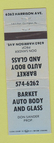 Matchbook Cover - Barket Auto Body Glass WEAR