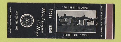 Matchbook Cover - Muskingum College New Concord OH