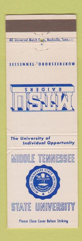 Matchbook Cover - Middle Tennessee State University Murfreesboro TN Raiders