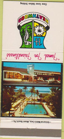 Matchbook Cover - Heathwood Miami Beach FL 30 Strike