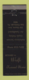 Matchbook Cover - Richard Wolfe Funeral Home East Pittsburgh PA