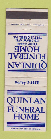 Matchbook Cover - Quinlan Funeral Home Turtle Creek PA