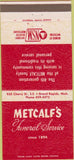 Matchbook Cover - Metcalf's Funeral Home Grand Rapids MI 30 Strike