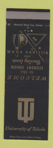 Matchbook Cover - University of Toledo OH Student Union bowling billiards