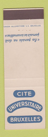 Matchbook Cover - Cite University Brussels Belgium
