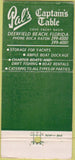 Matchbook Cover - Pal's Captain's Table Deerfield Beach FL 30 Strike