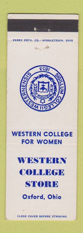 Matchbook Cover - Western College Store Oxford OH