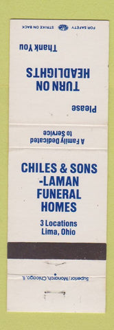 Matchbook Cover - Chiles Sons Laman Funeral Home Lima OH