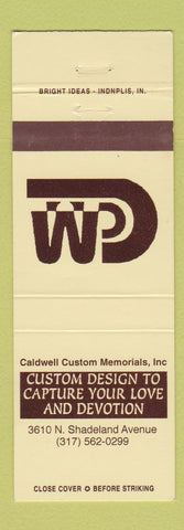 Matchbook Cover - Caldwell Custom Memorials Funeral Indianapolis IN