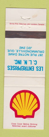 Matchbook Cover - Shell oil gas Drummondville QC