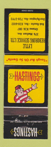 Matchbook Cover - Hastings Piston Rings Lytle Reboring Ottawa ON