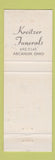 Matchbook Cover - Kreitzer Funeral Home Arcanun OH