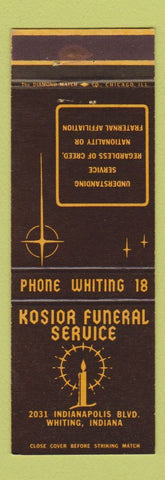 Matchbook Cover - Kosior Funeral Home Whiting IN