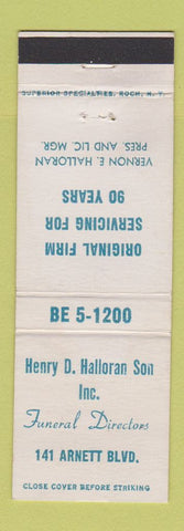 Matchbook Cover - Henry Halloran Funeral Home