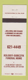 Matchbook Cover - Kolodiy Sobczyk Funeral Home Cleveland OH
