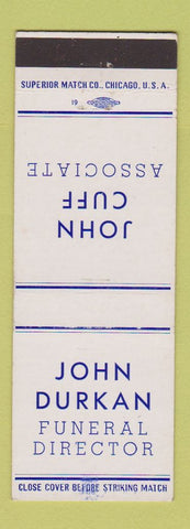 Matchbook Cover - John Cuff John Durkan Funeral Home