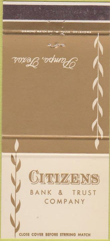 Matchbook Cover - Citizens Bank Trust Pampa TX 30 Strike