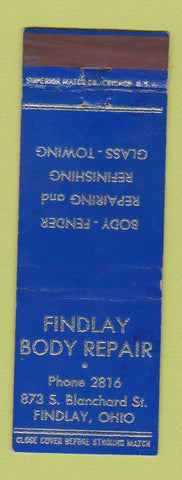 Matchbook Cover - Findlay Body Repair auto Findlay OH