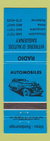Matchbook Cover - Vitrerie D'Autos Saguenay QC Alma Jonquiere